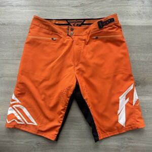 Fly Racing Mens 34 Orange Radium Riding Shorts Vented Mountain Bike